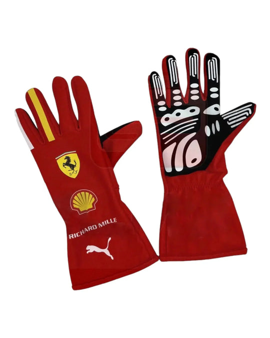 Ferrari Racing Gloves-2024 Charles Leclerc Official Gloves - Creative Racewears