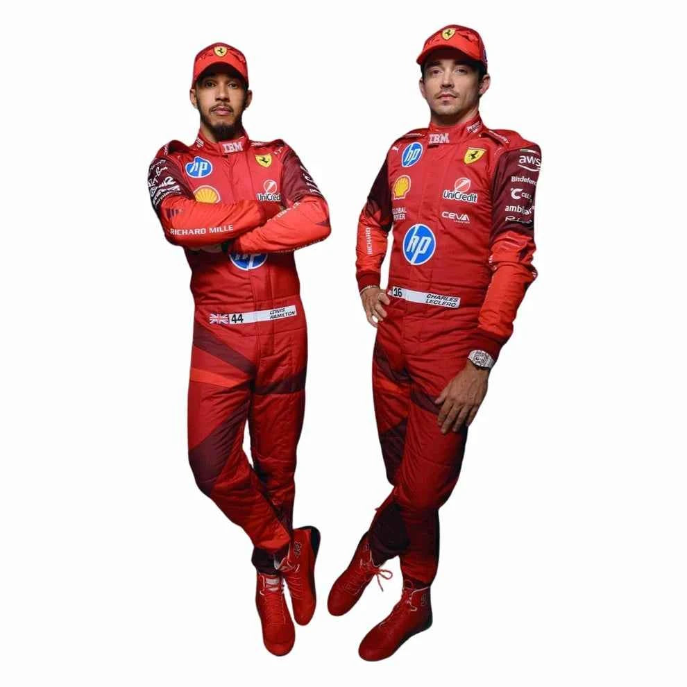 2025 F1 Racing Costume Worn by Charles Leclerc & Lewis Hamilton – Las Vegas GP | Creative Racegear