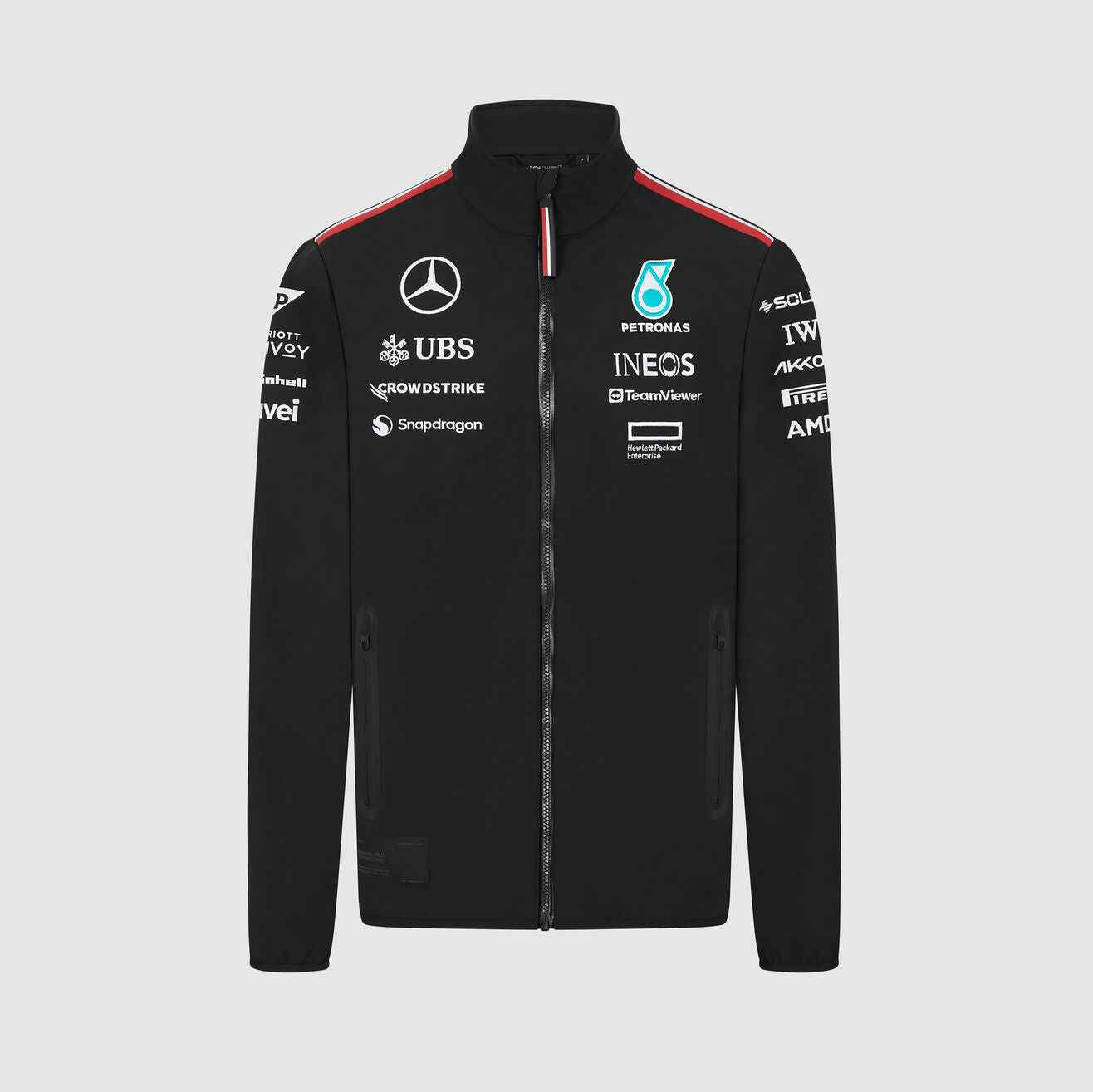 2023 Mercedes Team Jacket Black F1 Team Softshell Jacket