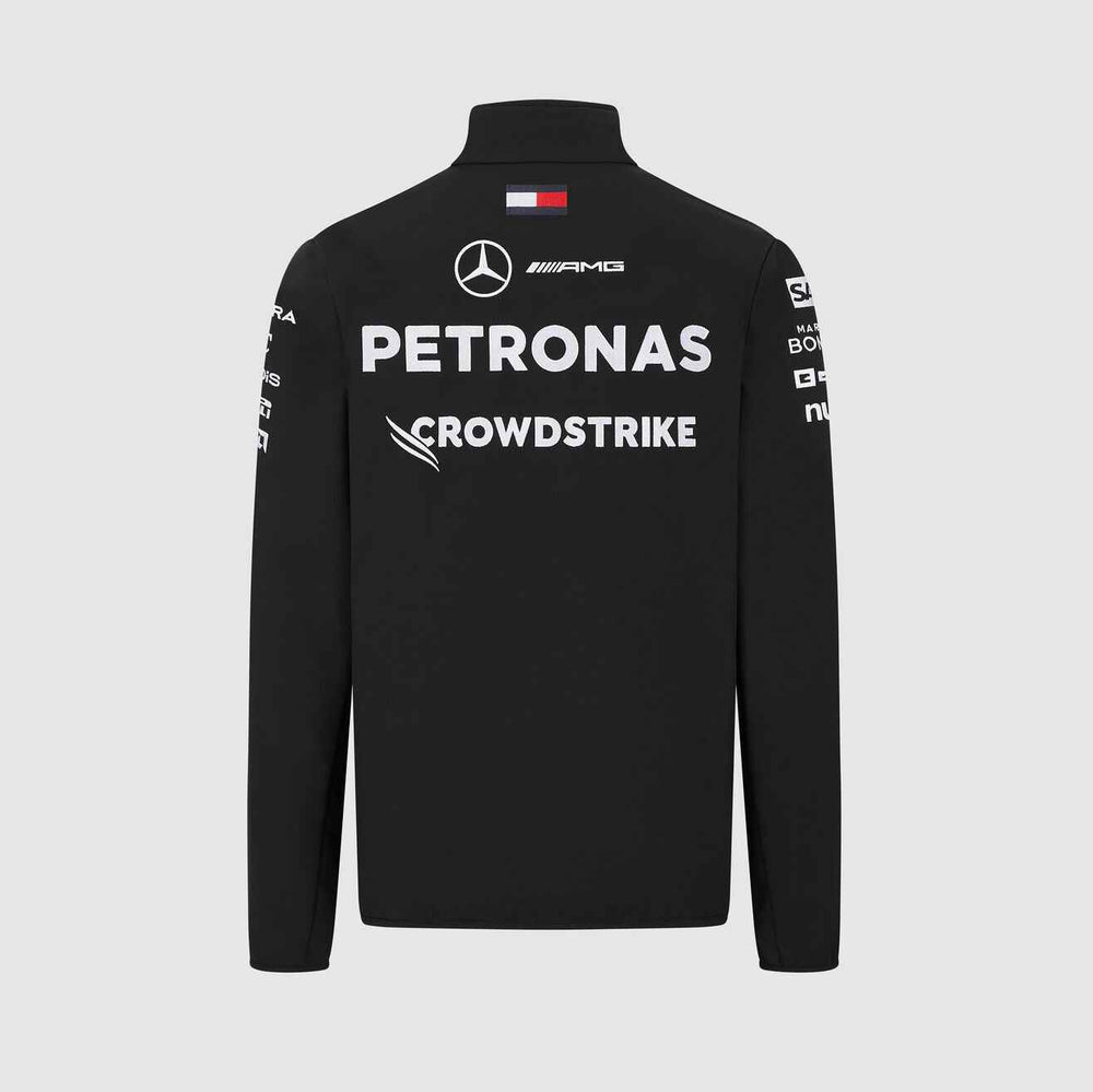 2023 Mercedes Team Jacket Black F1 Team Softshell Jacket
