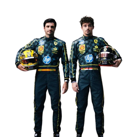 F1 Racing Costume Worn by Charles Leclerc & Carlos Sainz Jr. – 2024 HP Italy GP Ferrari - Creative Racewears