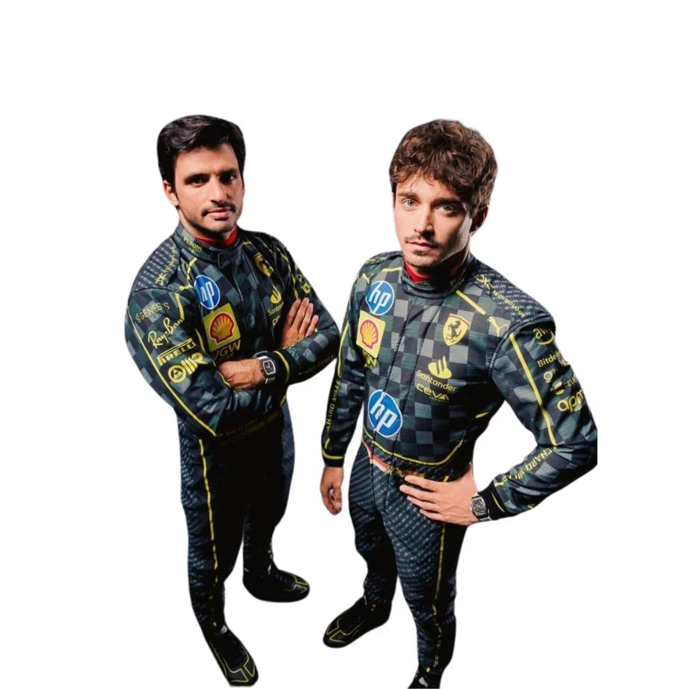F1 Racing Costume Worn by Charles Leclerc & Carlos Sainz Jr. – 2024 HP Italy GP Ferrari - Creative Racewears