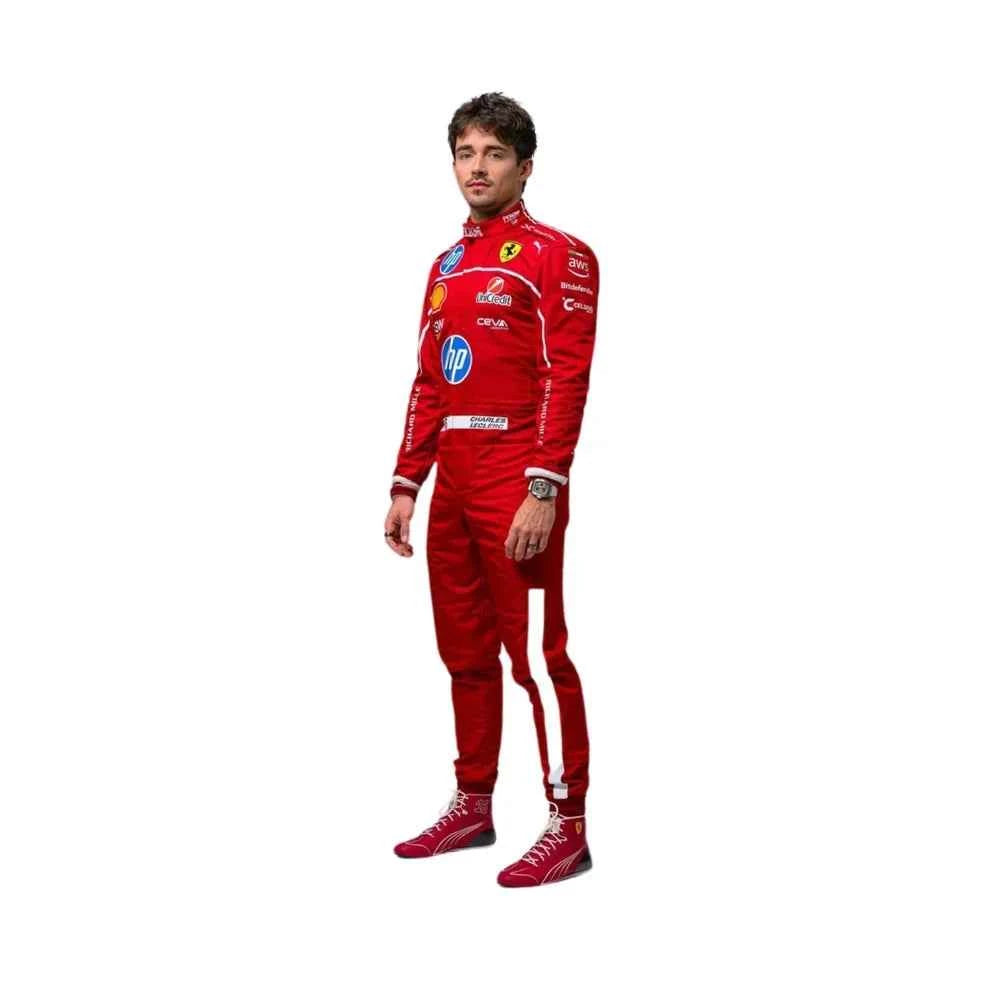 2025 F1 Racing Costume Worn by Charles Leclerc & Lewis Hamilton Ferrari | Creative Racegear