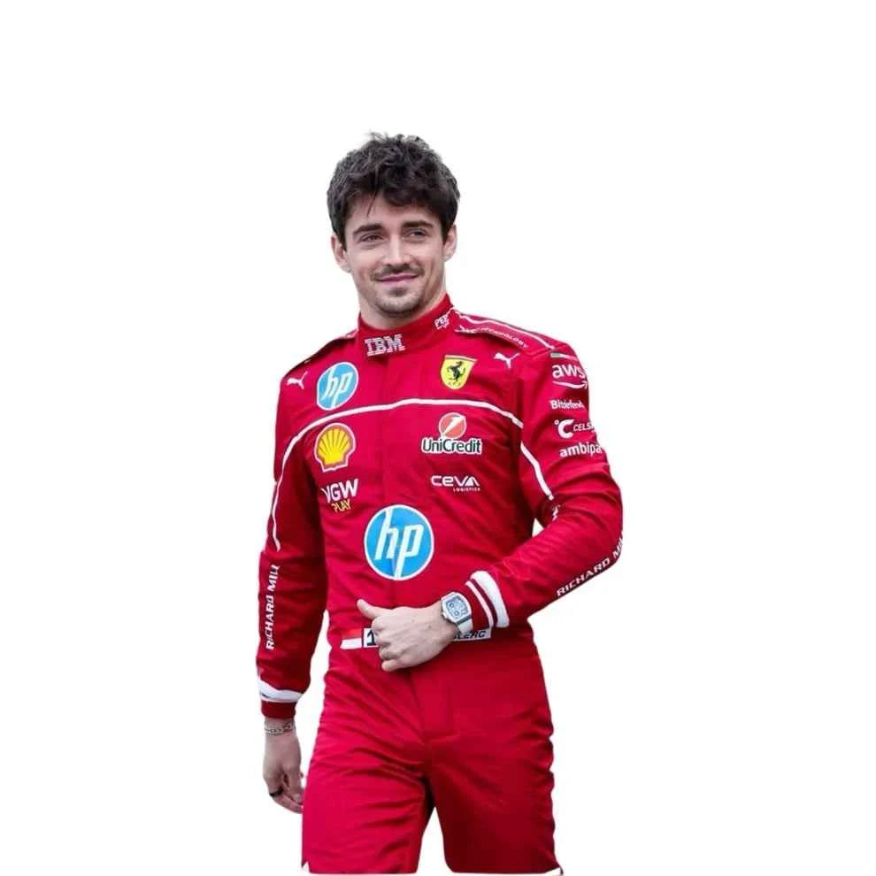 2025 F1 Racing Costume Worn by Charles Leclerc & Lewis Hamilton Ferrari | Creative Racegear