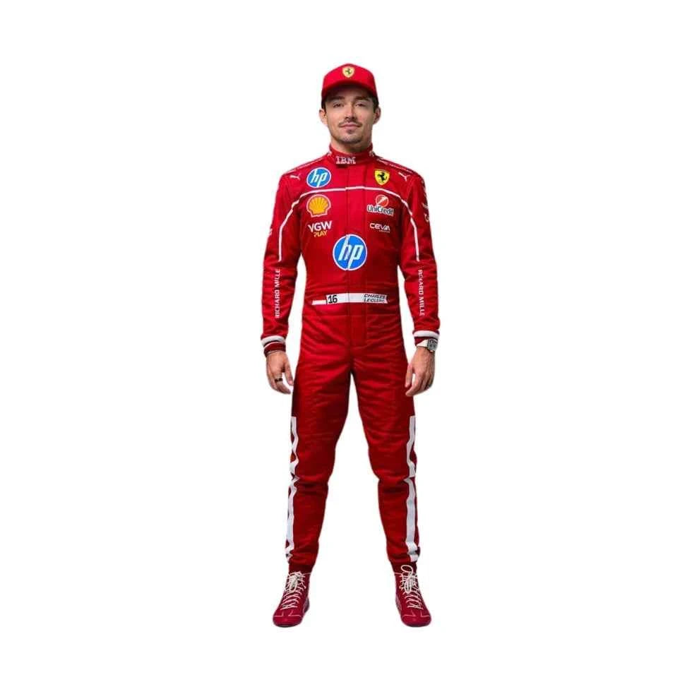 2025 F1 Racing Costume Worn by Charles Leclerc & Lewis Hamilton Ferrari | Creative Racegear