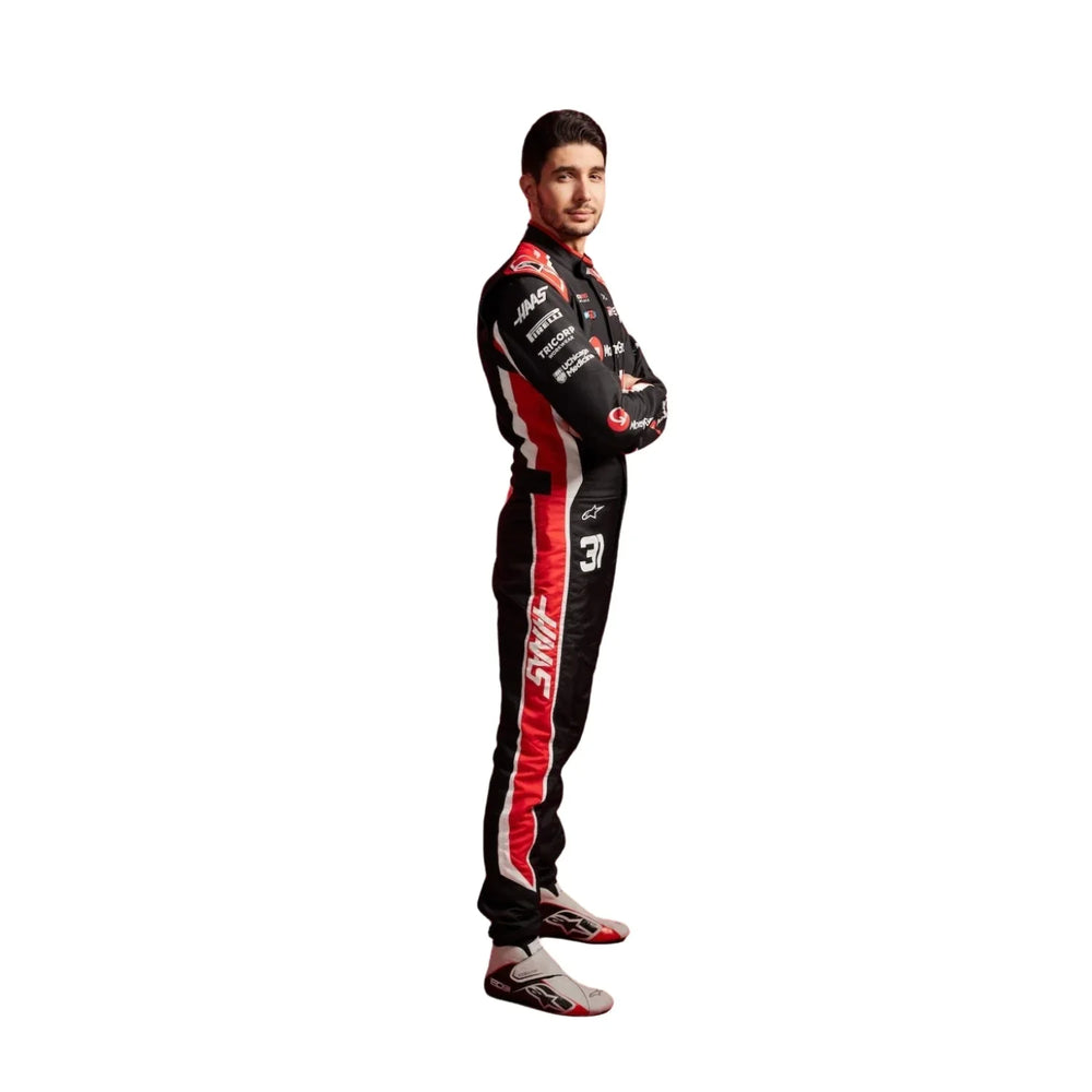 Esteban Ocon 2025 Haas F1 Inspired Race Suit | Creative Racegear - Creative Racewears
