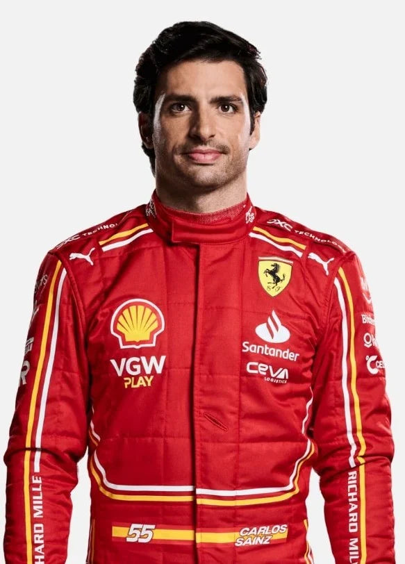 Carlos Sainz 2024 Ferrari F1 Inspired Race Suit | Creative Racegear - Creative Racewears