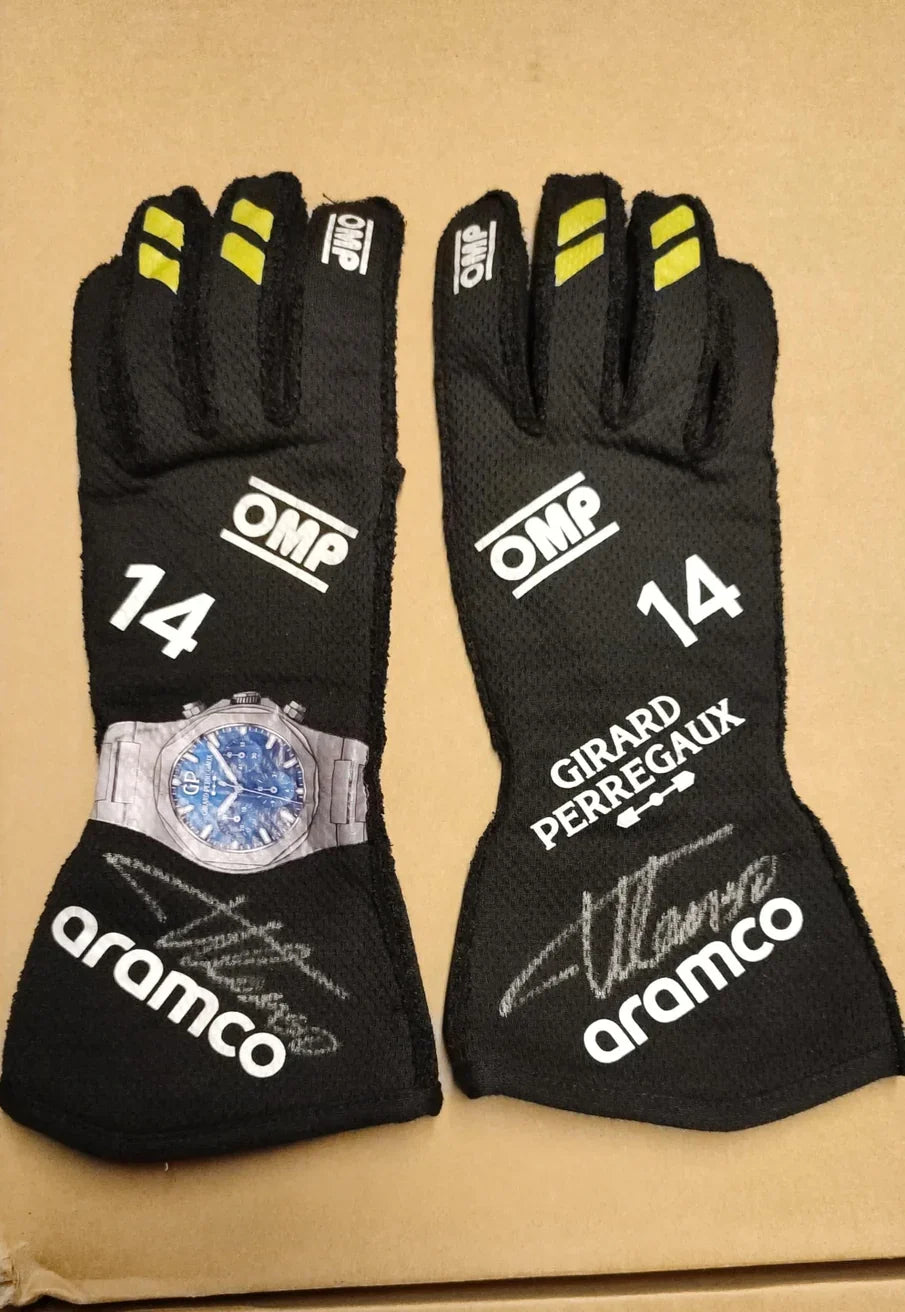 2024 Fernando Alonso Aston Martin F1 Race Gloves - Creative Racewears