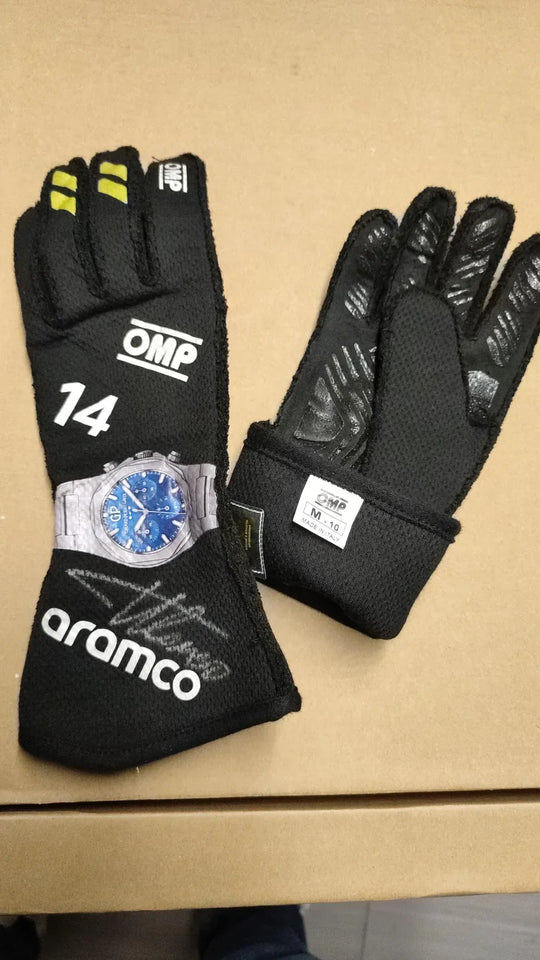2024 Fernando Alonso Aston Martin F1 Race Gloves - Creative Racewears