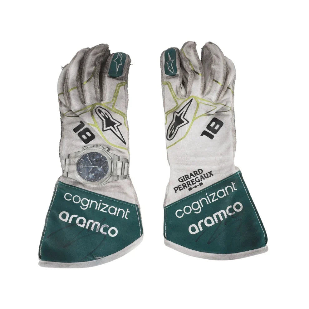 2022 Lance Stroll Aston Martin Race F1 Gloves - Creative Racewears
