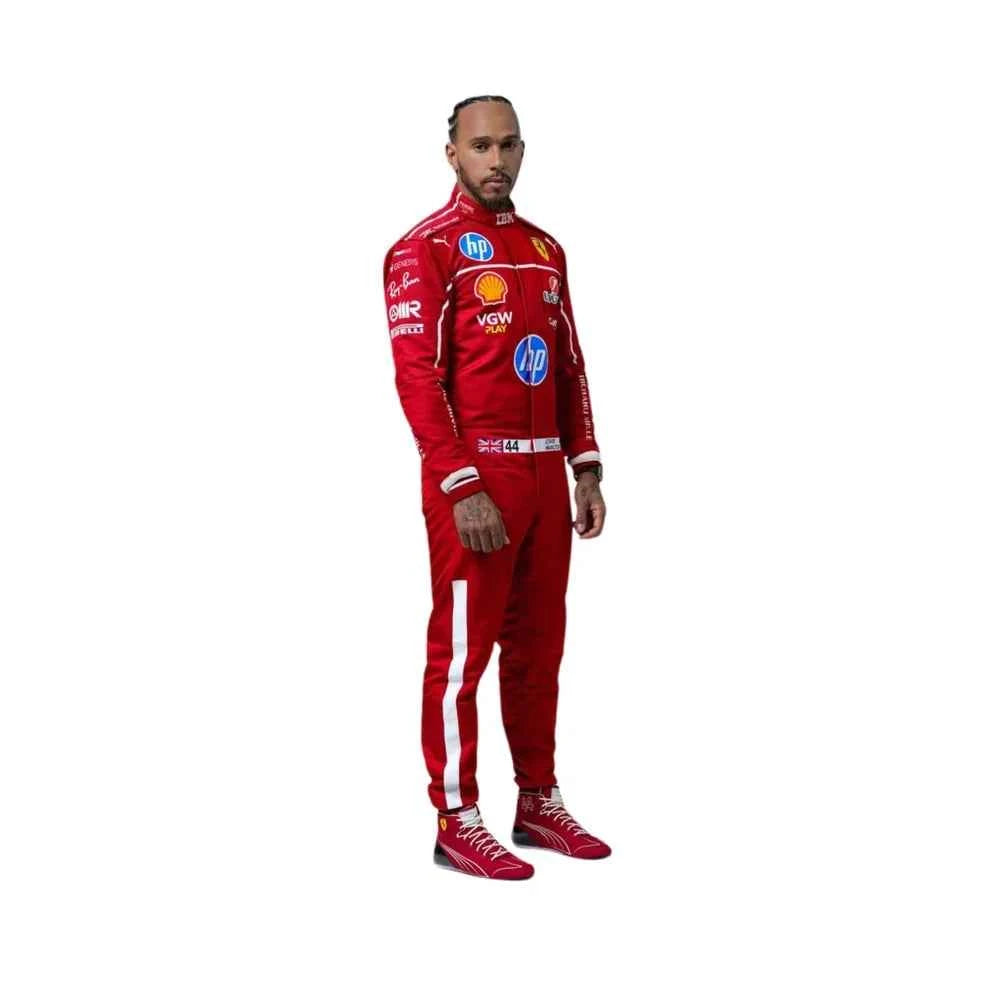 2025 F1 Racing Costume Worn by Charles Leclerc & Lewis Hamilton Ferrari | Creative Racegear