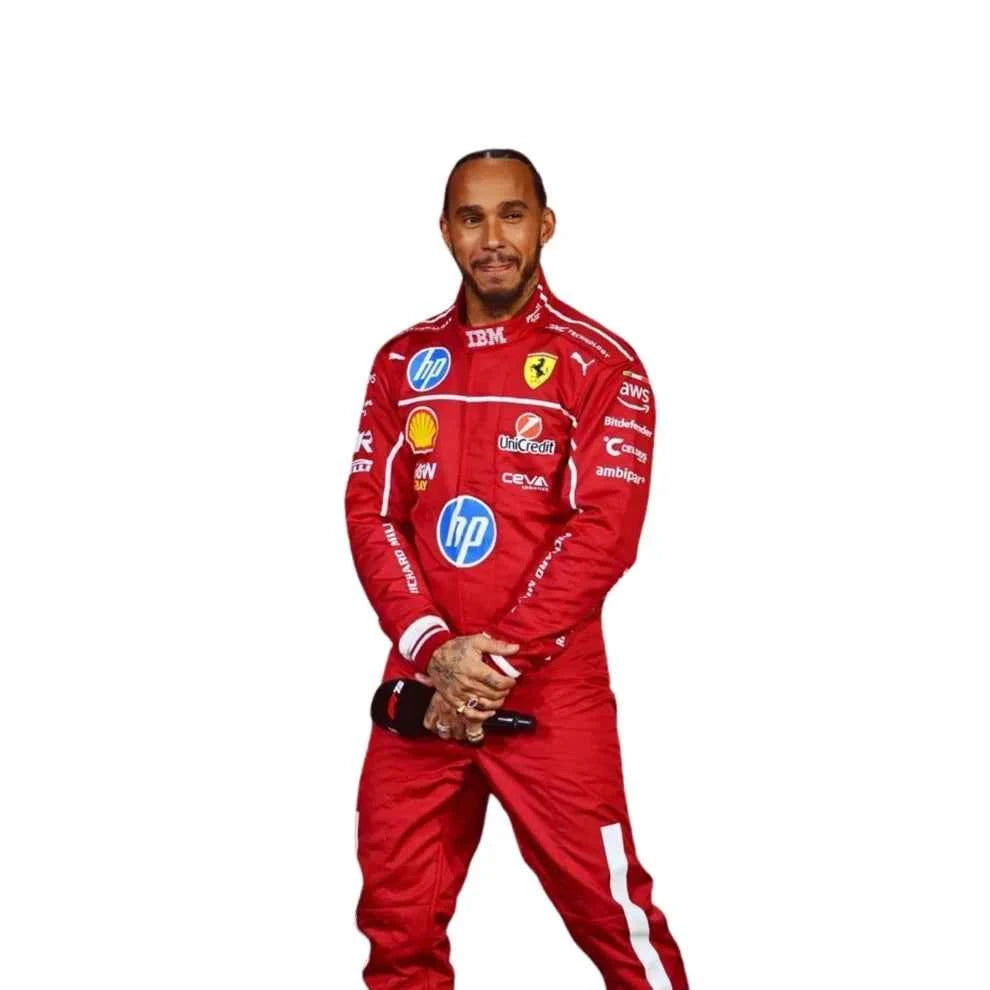 2025 F1 Racing Costume Worn by Charles Leclerc & Lewis Hamilton Ferrari | Creative Racegear