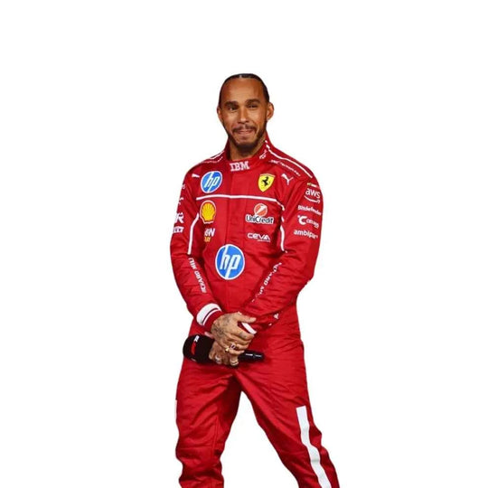 2025 F1 Racing Costume Worn by Charles Leclerc & Lewis Hamilton Ferrari | Creative Racegear