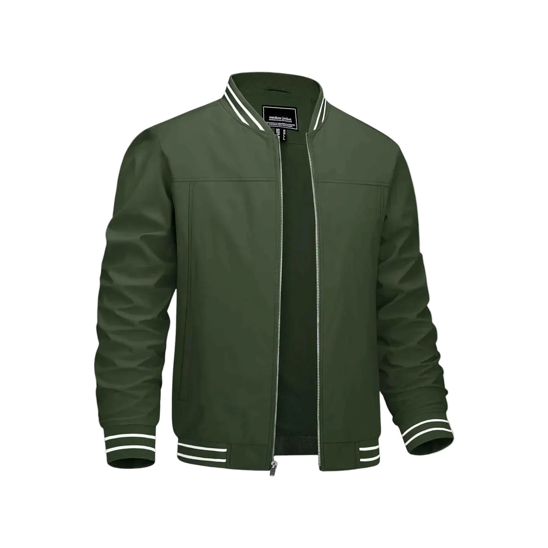 Men's Lightweight Bomber Jacket - Army Green