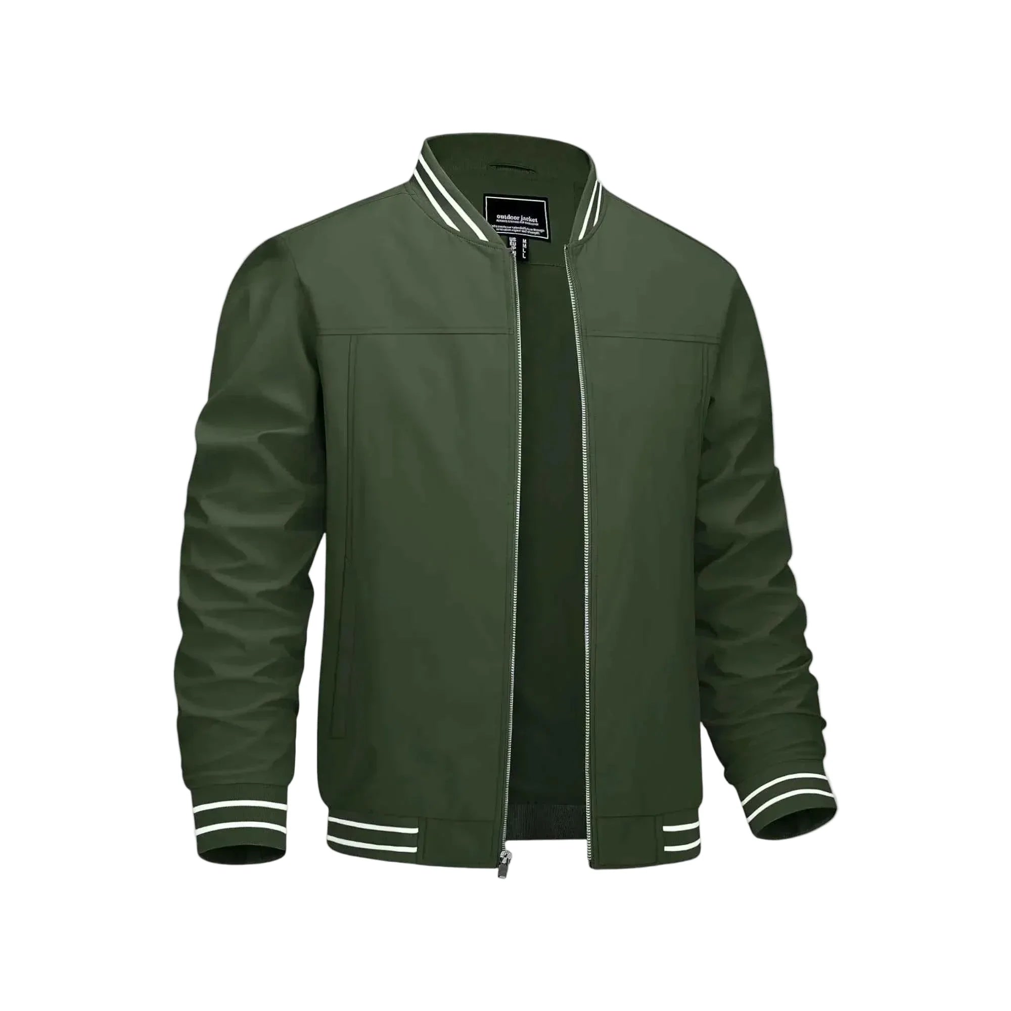 Men's Lightweight Bomber Jacket - Army Green