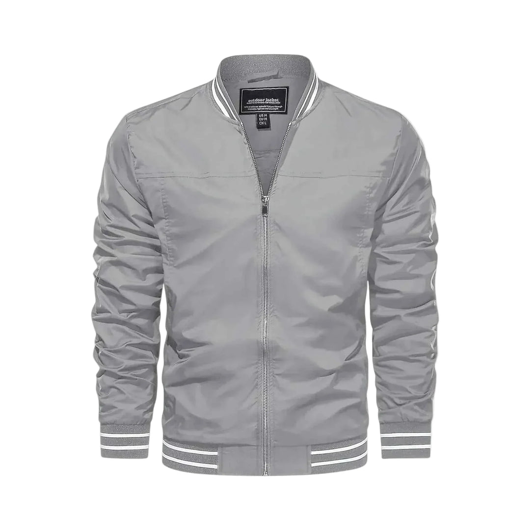 Men's Lightweight Bomber Jacket - Light Grey