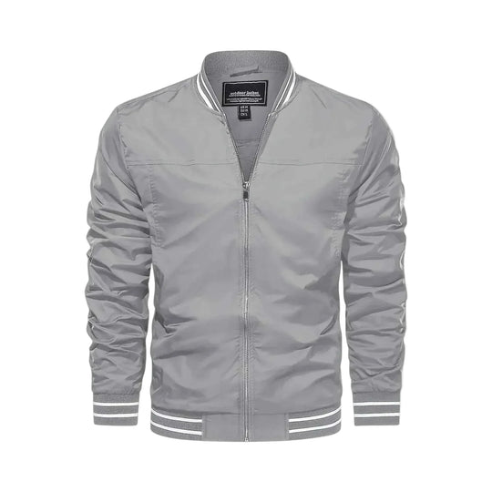 Men's Lightweight Bomber Jacket - Light Grey