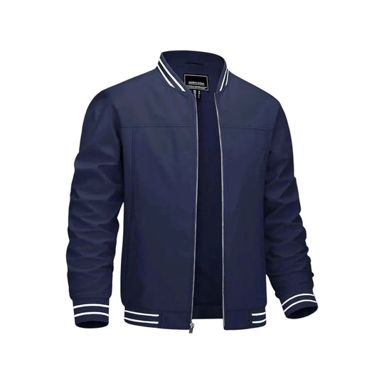 Men's Lightweight Bomber Jacket - Navy Blue