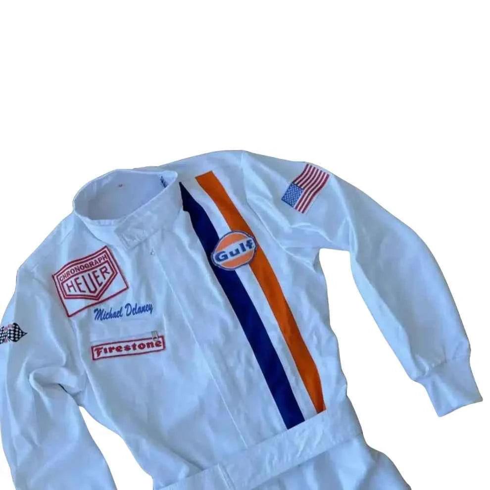 Michael Delaney Steve McQueen Le Mans 1971 Embroidery / Patch Replica Race Suit