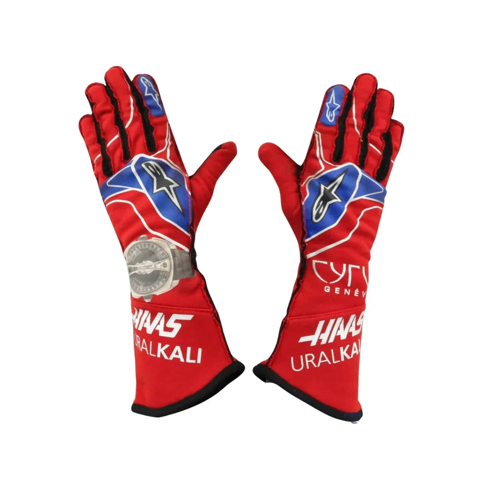2021 Nikita Mazepin Mexico GP Haas F1 Race Gloves - Creative Racewears