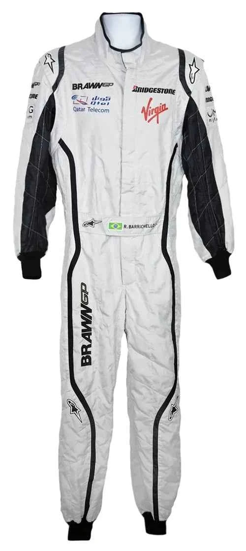 2009 Rubens Barrichello Race Used Brawn Abu Dhabi Grand Prix F1 Suit