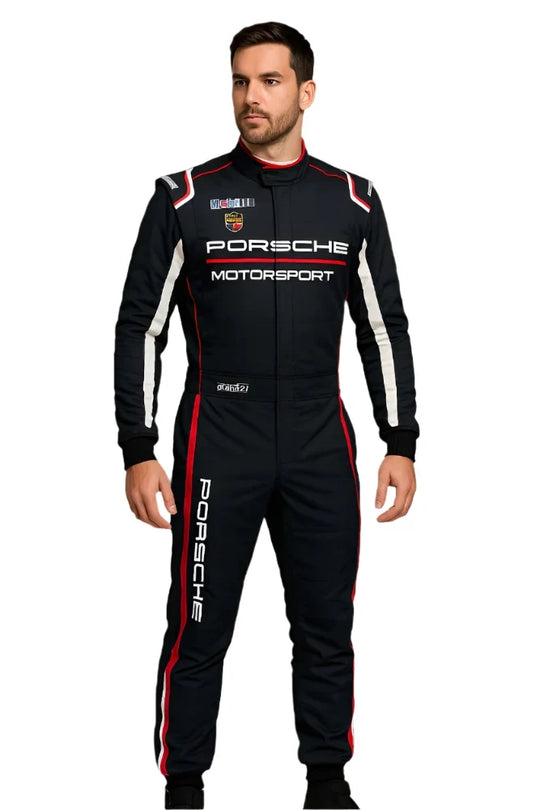 Porsche Motorsport Race Suit La Couture Hybrid, black - Creative Racewears