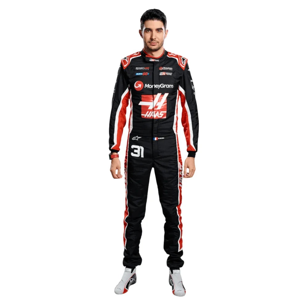 Esteban Ocon 2025 Haas F1 Inspired Race Suit | Creative Racegear - Creative Racewears