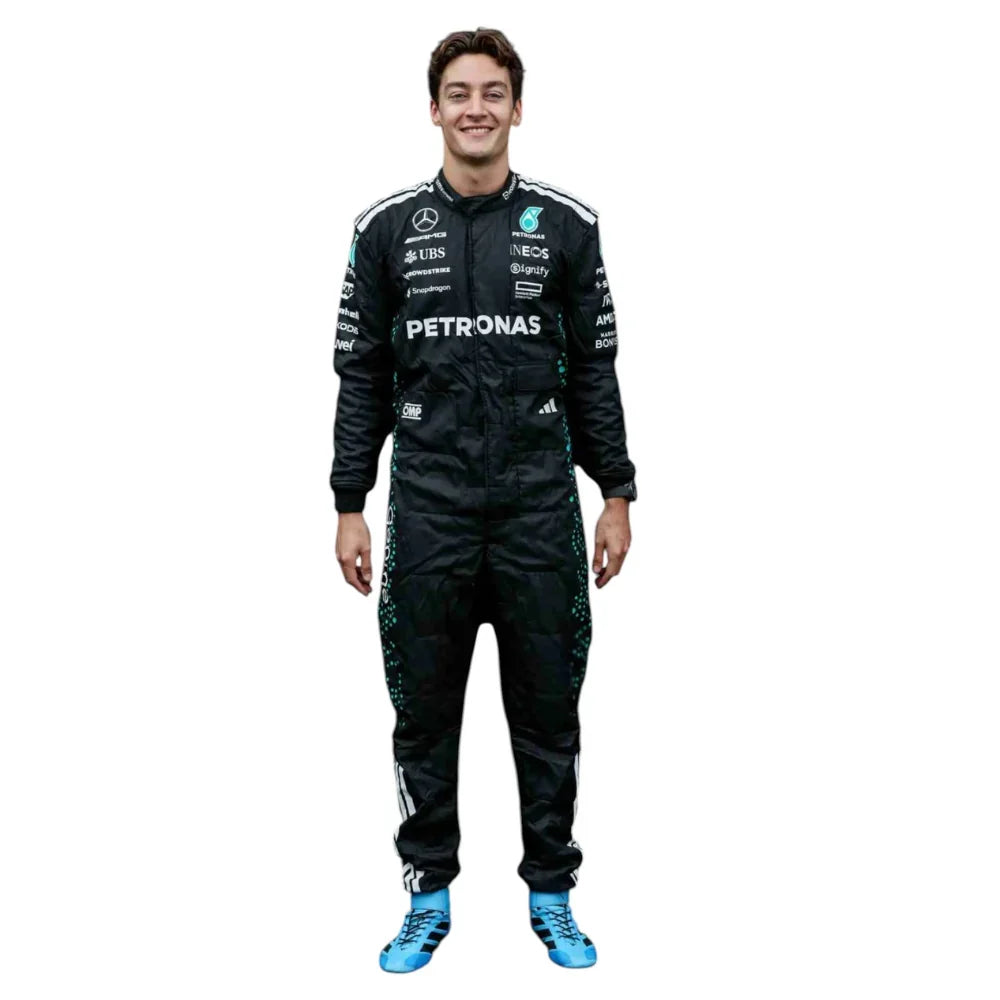 George Russell 2025 Mercedes F1 Inspired Race Suit black | Creative Racegear - Creative Racewears