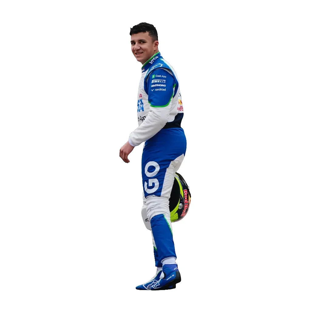 Isack Hadjar 2025 Racing Bulls F1 Inspired Race Suit | Creative Racegear - Creative Racewears