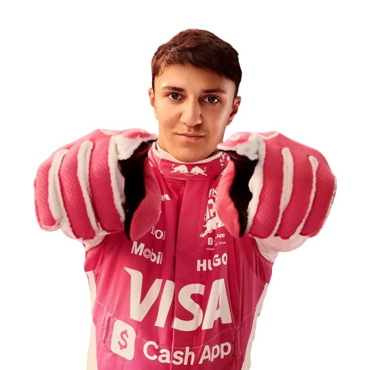 Isack Hadjar 2025 Racing Bulls F1 Inspired Race Suit (pink) | Creative Racegear - Creative Racewears