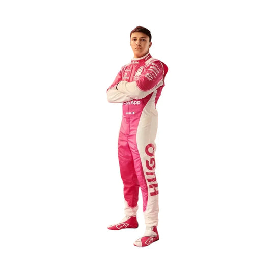 Isack Hadjar 2025 Racing Bulls F1 Inspired Race Suit (pink) | Creative Racegear - Creative Racewears