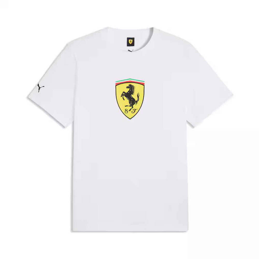 Scuderia Ferrari Large Shield T-Shirt by Puma - White